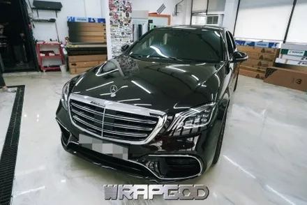 송도 벤츠 S63 AMG 전체랩핑 풀드레스업 사틴화이트펄 / 김포 양촌읍