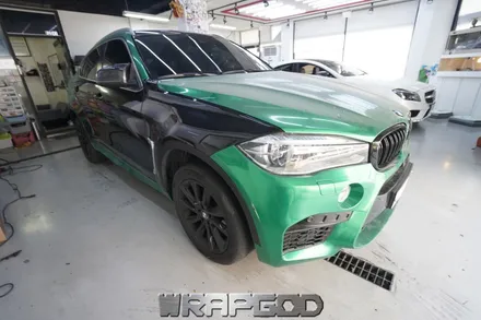 BMW X6 에이버리 사틴 화이트펄 전체 랩핑 재시공, 자동차 풀랩핑 전문점 WRAPGOD / 김포 양촌읍