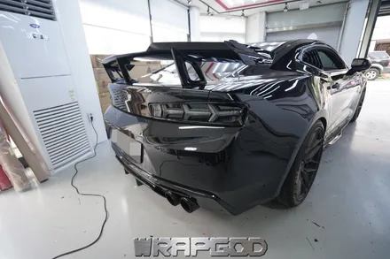 쉐보레 카마로 SS 에이버리 슈프림 사틴블랙 전체 랩핑 시공, 김포 카스킨 전문점 WRAPGOD / 김포 양촌읍