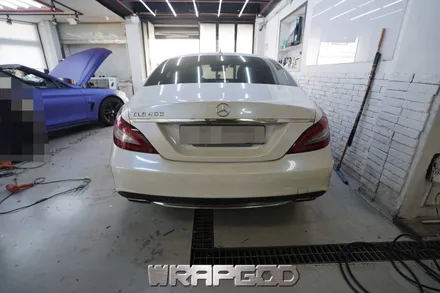 벤츠 CLS 400 3M유광 블랙 전체 랩핑 재시공, 김포 카스킨 전문점 WRAPGOD / 김포 양촌읍