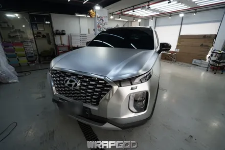 팰리세이드 무광크롬실버 전체랩핑,김포랩핑 시공 전문 WRAPGOD / 김포 양촌읍