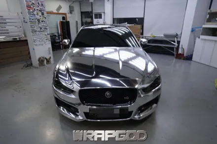 재규어 XE 실버크롬 전체랩핑,김포래핑 전문 WRAPGOD / 김포 양촌읍