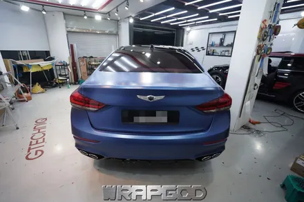 제네시스 G80 스포츠 3M 2080 유광 화이트골드스파클 풀랩핑 시공 전체랩핑 시공 전문 WRAPGOD / 김포 양촌읍