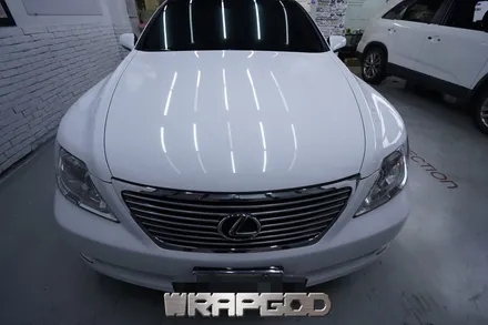 렉서스 LS 460 유광 화이트 에이버리 슈프림 전체 랩핑 시공, 김포 일산 송도 청라 자동차 랩핑 전문점 WRAPGOD / 김포 양촌읍