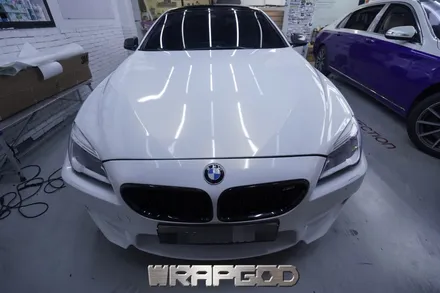 BMW 6시리즈 M6 그란쿠페 3M화이트골드스파클 전체 랩핑 시공,김포 일산 인천 검단 송도 청라 파주 전체 랩핑 전문점 WRAPGOD / 김포 양촌읍