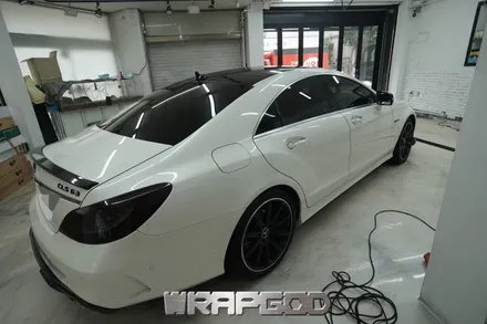 벤츠 CLS63 AMG , 에이버리 사틴 블랙 전체랩핑 시공 / 김포 검단 자동차 래핑 전문점 랩갓 WRAPGOD / 김포 양촌읍