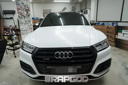 아우디 SQ5 , 에이버리 사틴 화이트 전체 랩핑 시공 / 김포 검단 자동차 래핑 전문점 랩갓 WRAPGOD / 김포 양촌읍
