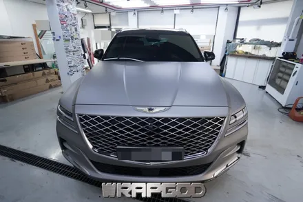 제네시스 GV80 전체랩핑 풀랩핑 3M 무광 메트 그레이 알루미늄 메탈릭 / 김포 양촌읍