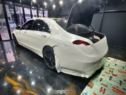 김포 벤츠 S63 AMG 사고 부분랩핑 재시공 에이버리 화이트 다이아몬드 / 김포 양촌읍