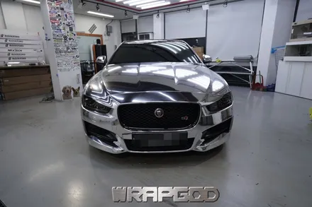 재규어 XE 실버크롬 전체랩핑,김포래핑 전문 WRAPGOD / 김포 양촌읍
