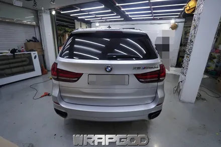 BMW X5 전체랩핑, 에이버리 유광 실버메탈릭 시공 / 김포 일산 인천 자동차랩핑 전문점 WRAPGOD / 김포 양촌읍