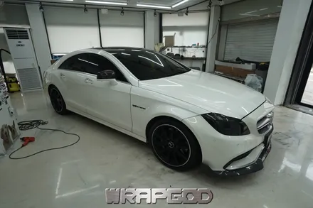벤츠 CLS63 AMG , 에이버리 사틴 블랙 전체랩핑 시공 / 김포 검단 자동차 래핑 전문점 랩갓 WRAPGOD / 김포 양촌읍