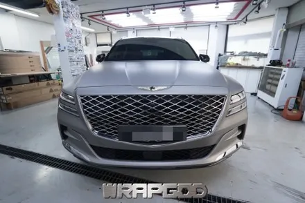 제네시스 GV80 전체랩핑 풀랩핑 3M 무광 메트 그레이 알루미늄 메탈릭 / 김포 양촌읍