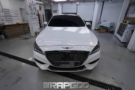 제네시스 G80 스포츠 3M 2080 유광 화이트골드스파클 풀랩핑 시공 전체랩핑 시공 전문 WRAPGOD / 김포 양촌읍