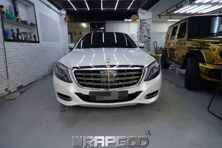 벤츠 S클래스 S550 에이버리 슈프림 화이트펄 전체 랩핑 시공, 김포 일산 인천 송도 청라 파주 전체 랩핑 전문점 WRAPGOD / 김포 양촌읍