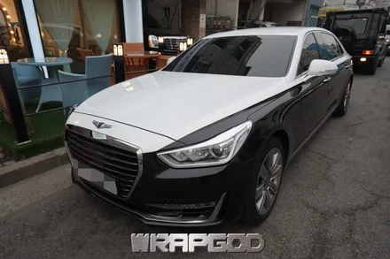 제네시스 EQ900 에이버리 유광 화이트 투톤 랩핑 시공, 김포 검단 자동차 래핑 전문점 랩갓 WRAPGOD / 김포 양촌읍