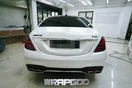 송도 벤츠 S63 AMG 전체랩핑 풀드레스업 사틴화이트펄 / 김포 양촌읍
