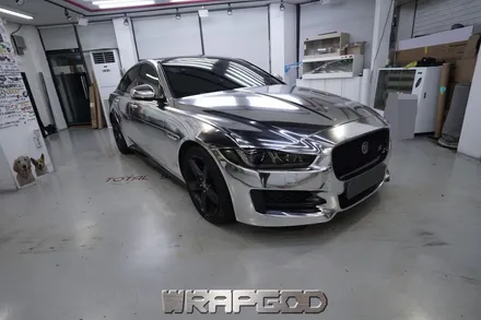 재규어 XE 실버크롬 전체랩핑,김포래핑 전문 WRAPGOD / 김포 양촌읍