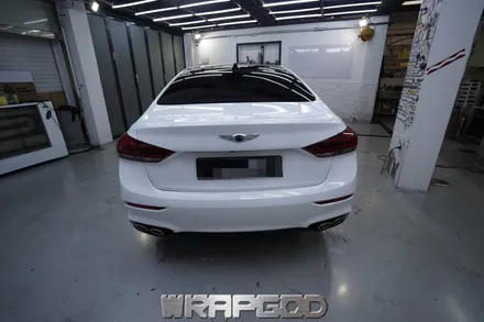 제네시스 G80 스포츠 3M 2080 유광 화이트골드스파클 풀랩핑 시공 전체랩핑 시공 전문 WRAPGOD / 김포 양촌읍
