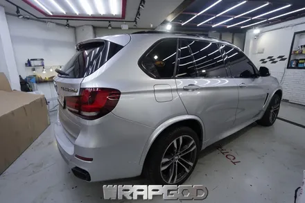 BMW X5 전체랩핑, 에이버리 유광 실버메탈릭 시공 / 김포 일산 인천 자동차랩핑 전문점 WRAPGOD / 김포 양촌읍