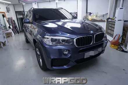 BMW X5 3M 유광 글레이셔 그레이 전체 랩핑 시공 , 김포 검단 랩핑 전문점 WRAPGOD / 김포 양촌읍