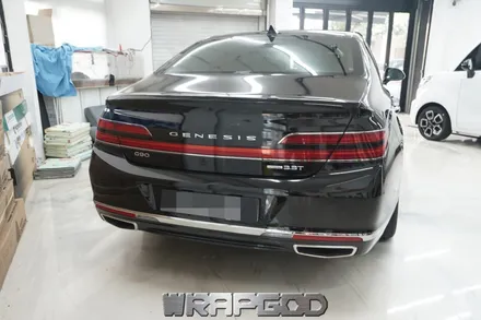제네시스 G90 에이버리 블랙 유광 전체 랩핑 시공, 검단랩핑 김포랩핑 자동차랩핑 전문점 랩갓 WRAPGOD / 김포 양촌읍