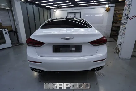 제네시스 G80 스포츠 3M 2080 유광 화이트골드스파클 풀랩핑 시공 전체랩핑 시공 전문 WRAPGOD / 김포 양촌읍