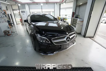 벤츠 CLS 400 3M유광 블랙 전체 랩핑 재시공, 김포 카스킨 전문점 WRAPGOD / 김포 양촌읍