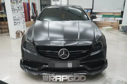 벤츠 CLS63 AMG , 에이버리 사틴 블랙 전체랩핑 시공 / 김포 검단 자동차 래핑 전문점 랩갓 WRAPGOD / 김포 양촌읍