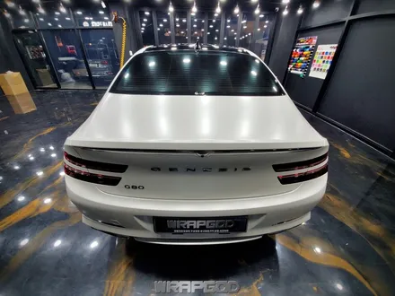 제네시스 G80 에이버리 사틴 화이트펄 전체 랩핑, 검단 자동차랩핑 랩갓 / 김포 양촌읍