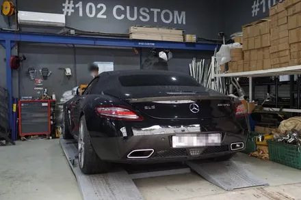 벤츠 SLS AMG 로드스터 배기 튜닝 멋스러운 AMG 배기음을 완성하는 커스텀 배기 작업기 / 서울 동작