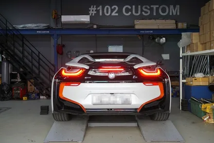 BMW I8 배기 튜닝 귓가를 달콤하게 만드는 사운드 세팅 쿠바텍 사운드부스터 마세라티 모듈 블루투스 버전 적용 / 서울 동작