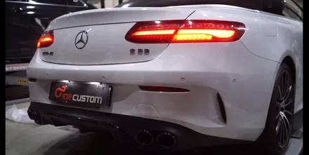 벤츠 W213 E220D 카브리올레 배기 튜닝 오토모티브 하이엔드 7.0 액티브 사운드 장착 / 서울 동작