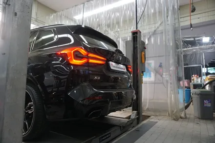BMW X3 M40i 배기 튜닝 중통 엔드 작업으로 아주 우렁차게 배기음 세팅하였습니다. / 서울 동작