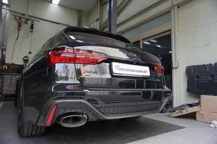 아우디 RS6 아반트 V8 고급스러운 배기음 튜닝 중통 작업이면 충분합니다. / 서울 동작