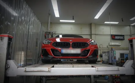 BMW Z4 M40i 환상적 팝콘 배기 튜닝 중통 엔드 가변 배기 머플러 팁 장착 / 서울 동작구