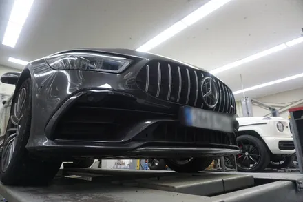 벤츠  GT43AMG 배기 튜닝 중통 엔드 가변 배기 역동적 팝콘 배기음 완성! / 서울 동작구