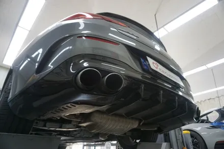 벤츠 CLA45S AMG 중통 배기 튜닝으로 스포티한 배기음 완성을 완료하였습니다. / 서울 동작구