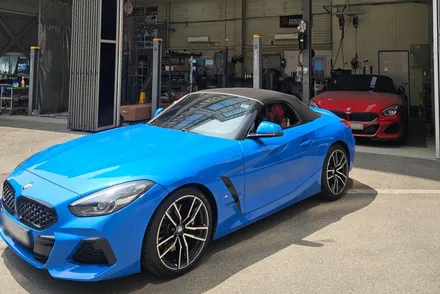 BMW Z4 20i 배기 튜닝 스포티한 사운드 세팅 중통 엔드 보펜 모듈 작업기! / 서울 동작구