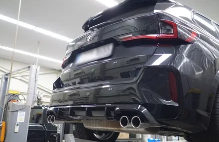 BMW X1 M35i 배기 튜닝, 중통 엔드 개조 작업으로 스포티한 팝콘 사운드 완성! / 서울 동작
