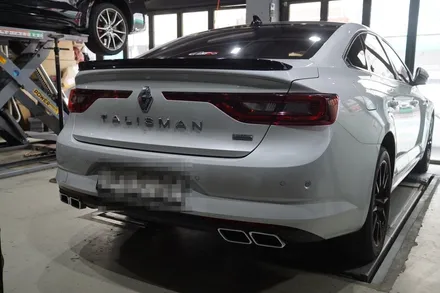 SM6 배기튜닝 구조변경 필요없는 순정형 듀얼배기 AMG 스타일 사각 머플러 팁 적용 / 서울 동작