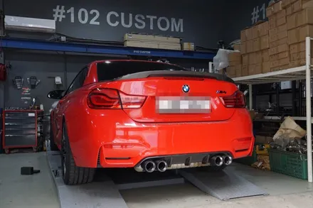 BMW F82 M4 튀태 드레스업 배기 튜닝 카본 듀얼 머플러 팁 장착 / 서울 동작