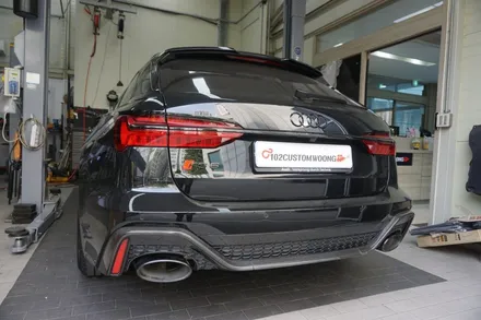 아우디 RS6 아반트 V8 고급스러운 배기음 튜닝 중통 작업이면 충분합니다. / 서울 동작