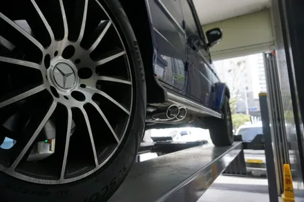 벤츠 G400D 완벽 배기 튜닝, 져스트 액티브 사운드 원형 듀얼 머플러 팁 장착 / 서울 동작구