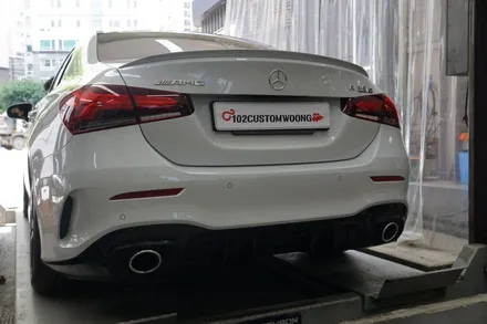 벤츠 A35AMG , 뻔하지 않은 나만의 AMG 배기음 완성하기! 중통 앤드 작업 / 서울 동작