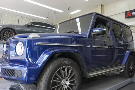 벤츠 G400D 완벽 배기 튜닝, 져스트 액티브 사운드 원형 듀얼 머플러 팁 장착 / 서울 동작구