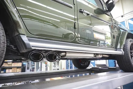 벤츠 W464 G63AMG V8 호랑이 배기 튜닝 구조변경 필요 없는 브릴란테 가변 배기 작업 진행하였습니다. / 서울 동작구