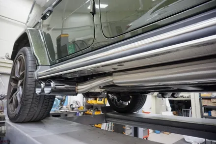 벤츠 W464 G63AMG V8 호랑이 배기 튜닝 구조변경 필요 없는 브릴란테 가변 배기 작업 진행하였습니다. / 서울 동작구
