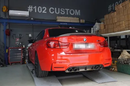 BMW F82 M4 튀태 드레스업 배기 튜닝 카본 듀얼 머플러 팁 장착 / 서울 동작