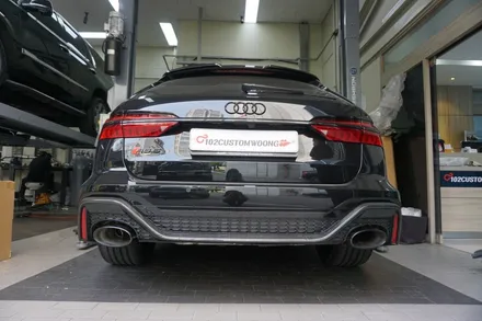 아우디 RS6 아반트 V8 고급스러운 배기음 튜닝 중통 작업이면 충분합니다. / 서울 동작